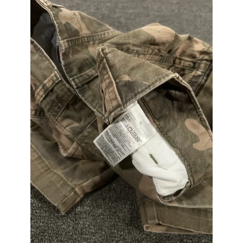Old Navy Camo Cargo Shorts Mens 30 Camouflage Lived-In Straight Built-In Flex